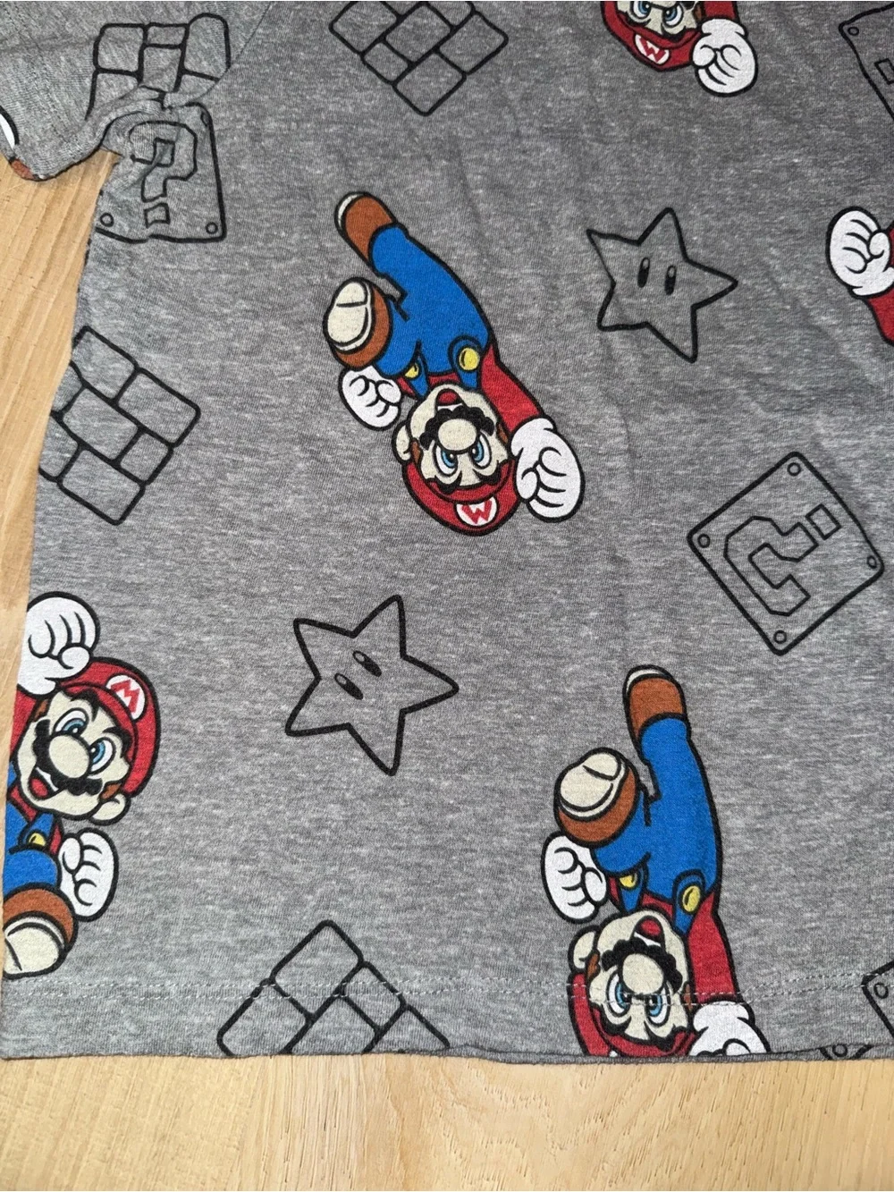 Grey Super Mario Graphic Tee for Kids